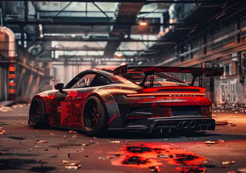 Porsche RUNT sitting in an industrial setting | Metal Poster