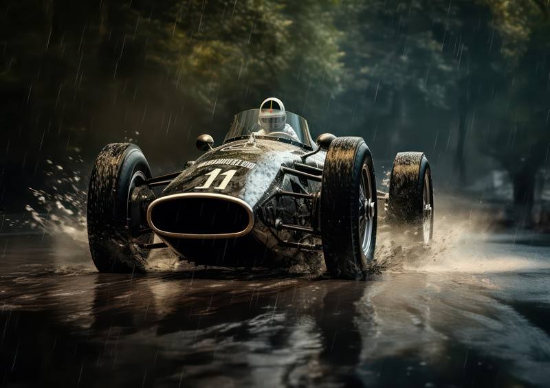 Racing in the rain in a classic sports car | Canvas