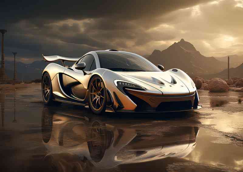Silver Mclaren p1 sports car racing | Canvas