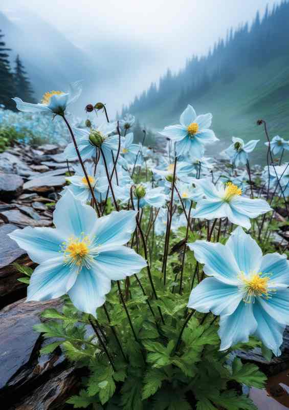 pale blue mountain flowers | Canvas