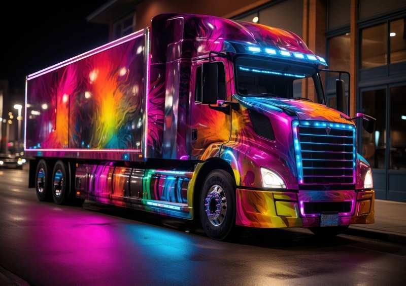 The Multi coloured truck | Canvas