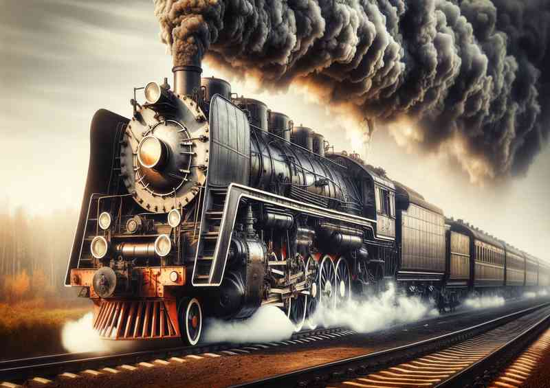 Locomotive Steam Power Majesty a classic steam engine train | Canvas