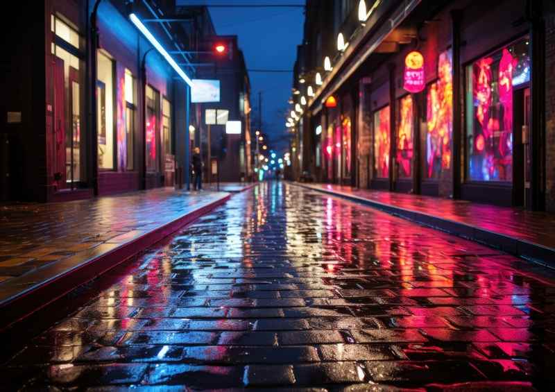 Urban street scene with mixed art | Poster