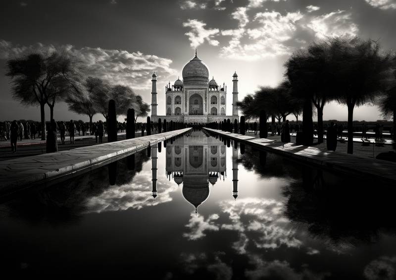 Black and white Taj Mahal | Di-Bond