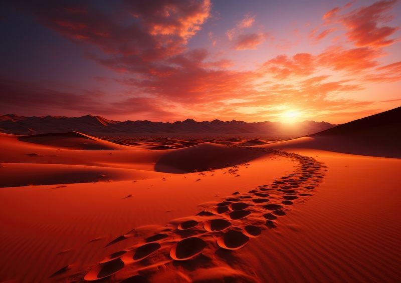 Footsteps in the desert sands | Di-Bond