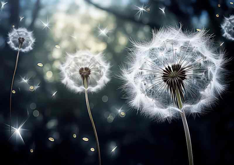 Dandilion flying to seed | Poster