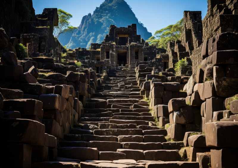 Machu Picchu steps to the top | Poster