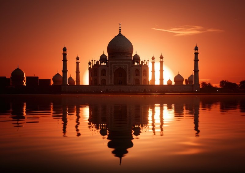 Taj Mahal at dusk evening | Poster