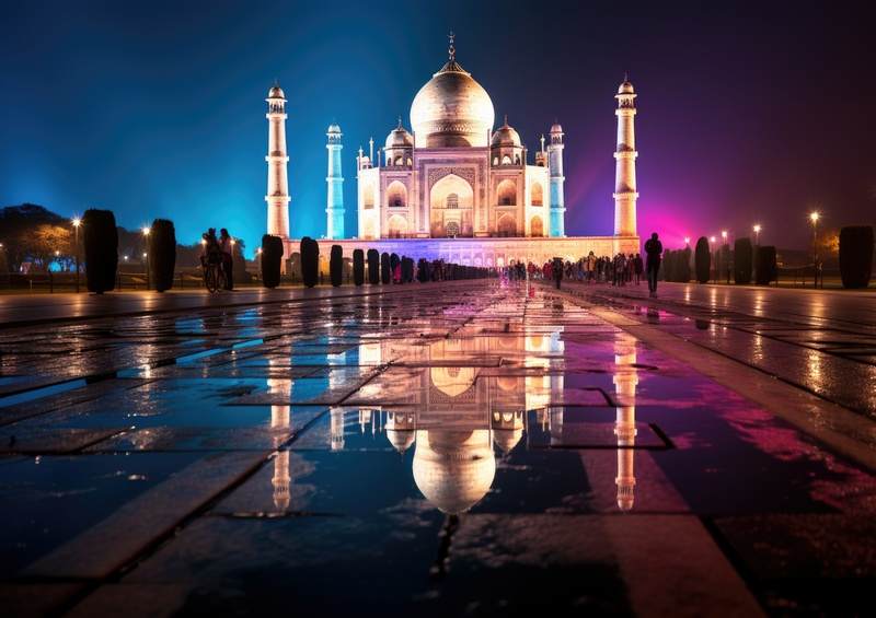 Taj Mahal at night | Poster