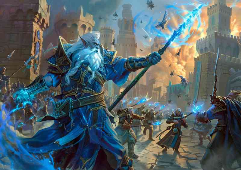 Blue Wizard in the style of world | Canvas