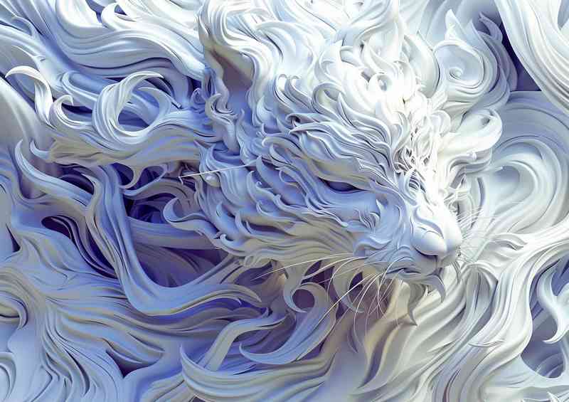 Fantasy creatures in white | Canvas