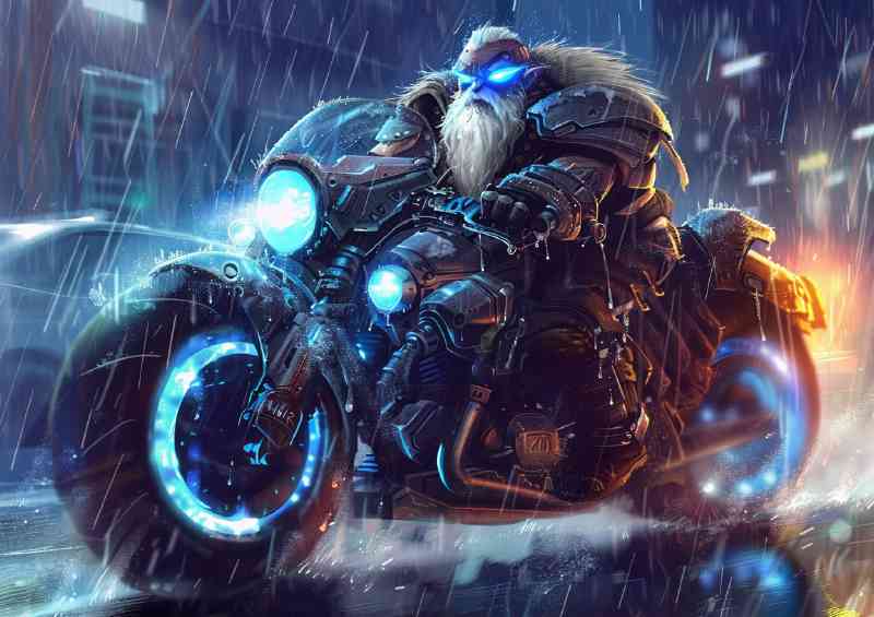 Gnome riding his motorcycle | Di-Bond