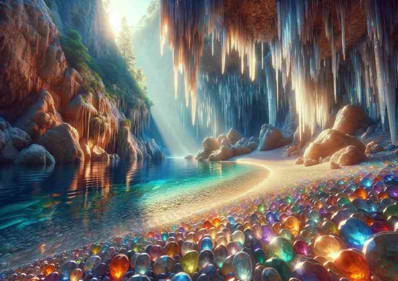 Ecluded cove where crystal stalactites hang from the cliffs | Di-Bond