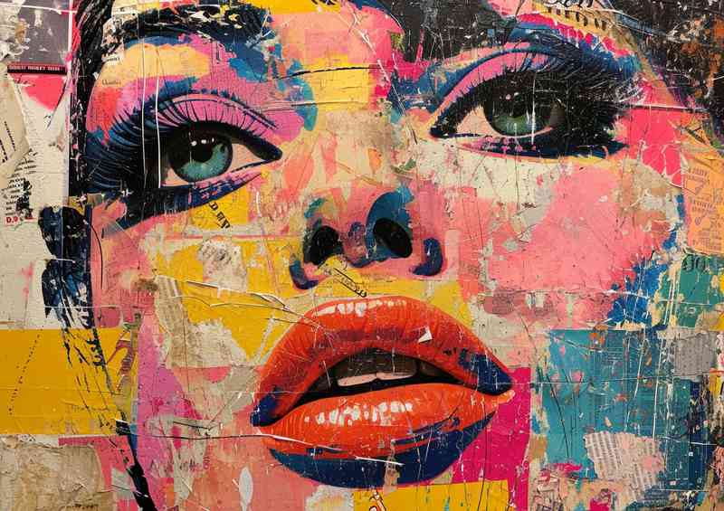 A Lady in the pop art mixed media | Canvas
