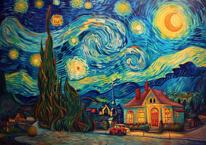 A starry night with gusts of wind | Canvas