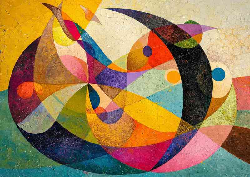 Abstract shapes in a colourful style | Metal Poster