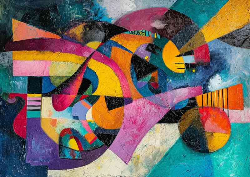 Abstract shapes with some nice tones of colour | Canvas