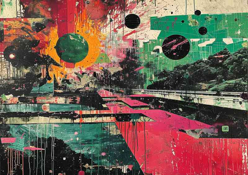 Abstract street art with mixed colours | Canvas