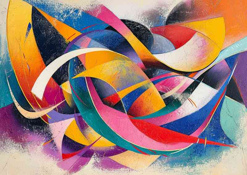 Abstract style of shapes and colours | Metal Poster