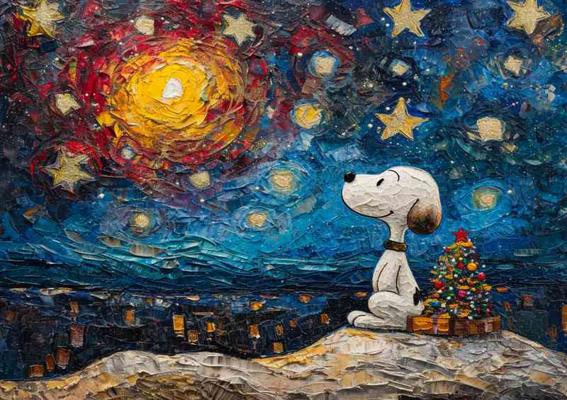 Beagle dog under the stars | Canvas