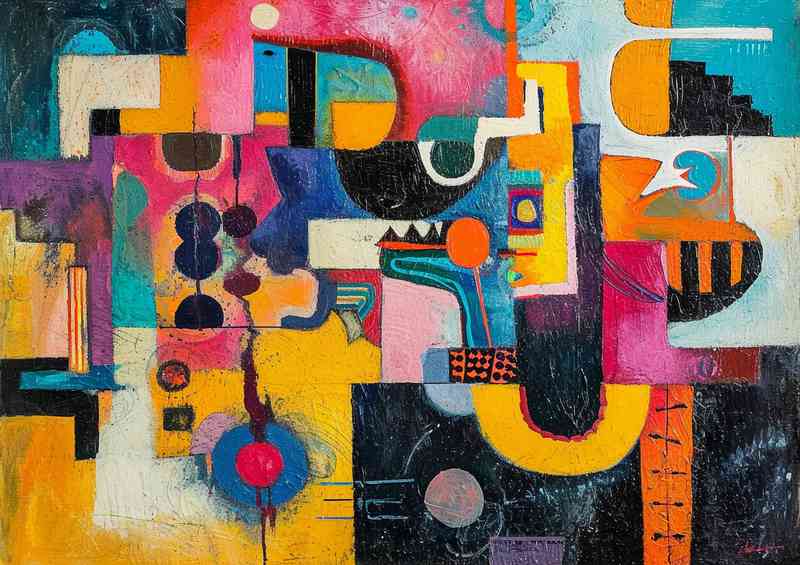 Depicting many shapes and sizes abstract form | Poster