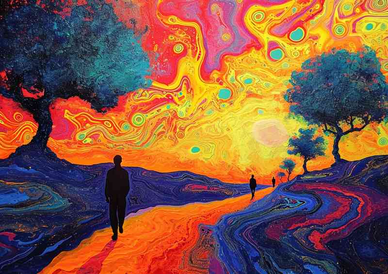 Ecstasy road with trees on the side | Poster