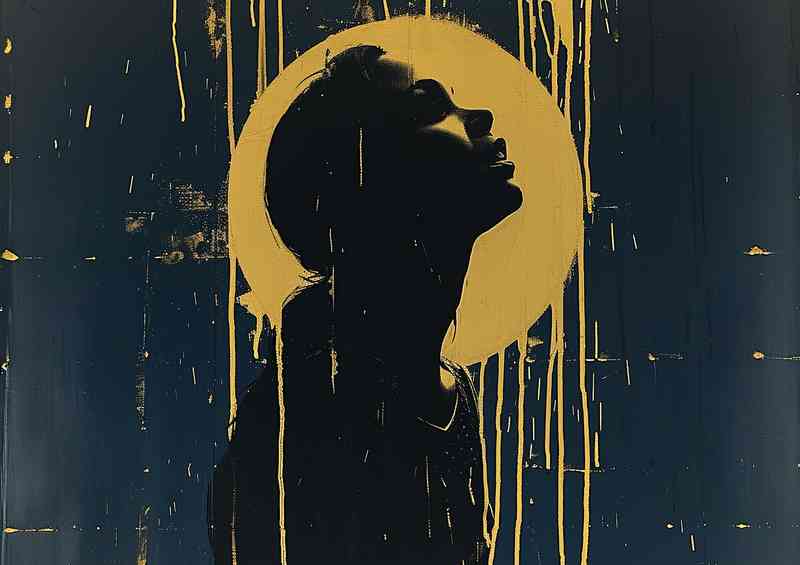 Image of a woman with blue background | Poster