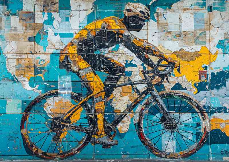 Man on a bike street wall art | Canvas