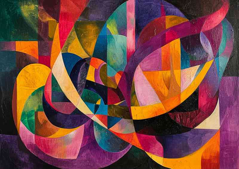 Painting depicts an abstract colours and shapes | Di-Bond