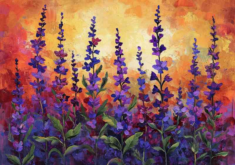 Purple flowers during summers day | Canvas