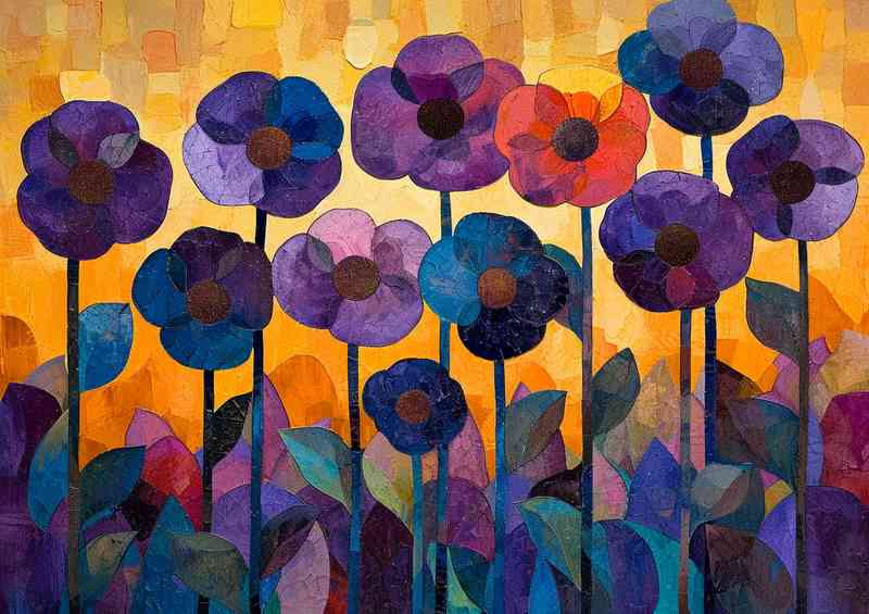 Purple flowers in the afternoon sun | Canvas