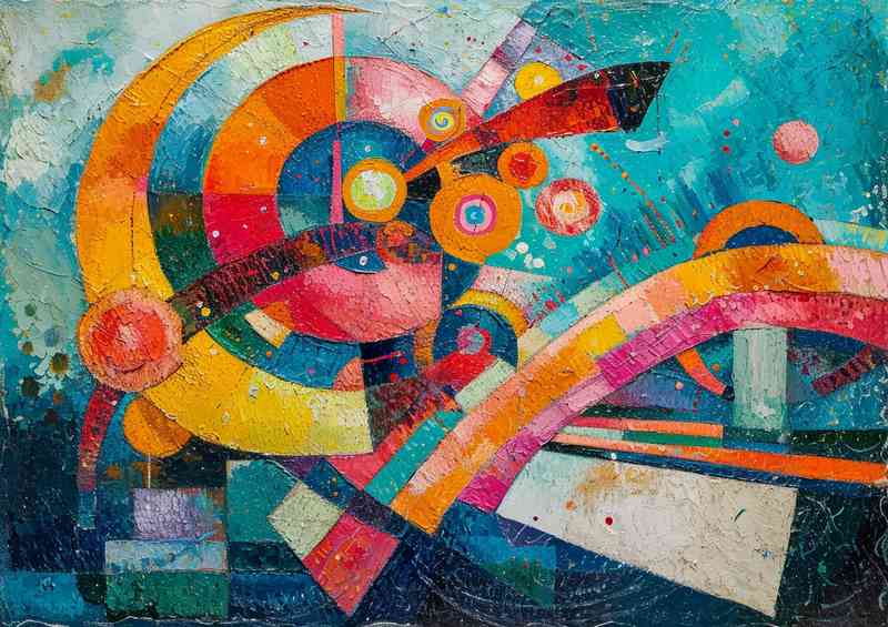 Red green blue orange abstract style | Canvas
