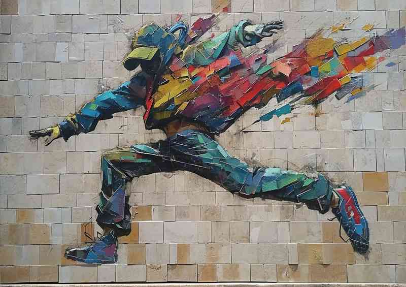 Street dancer on a painted street art wall | Poster
