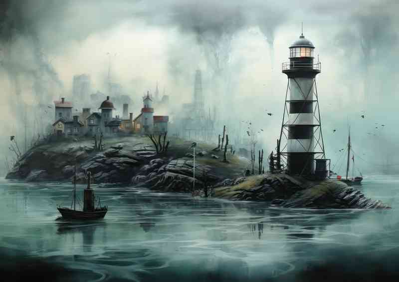 The little island where the lighthouse sits | Poster