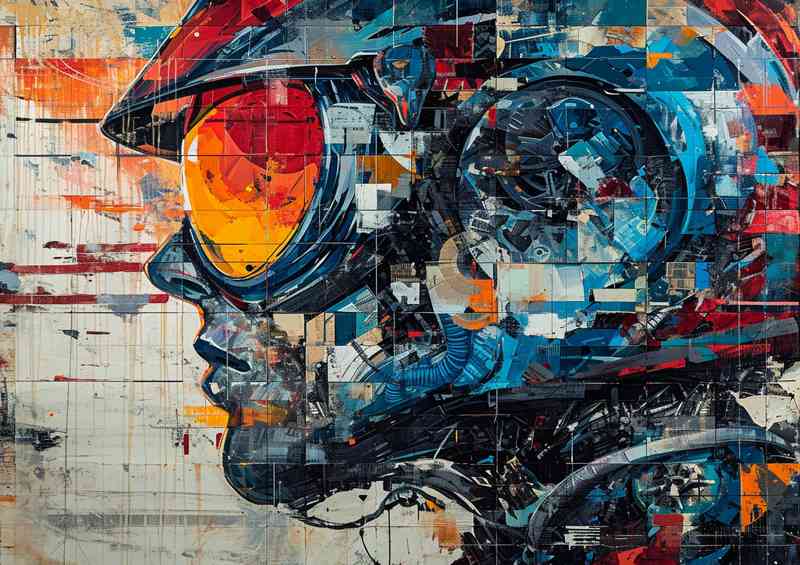 The mans helmet painted art | Poster