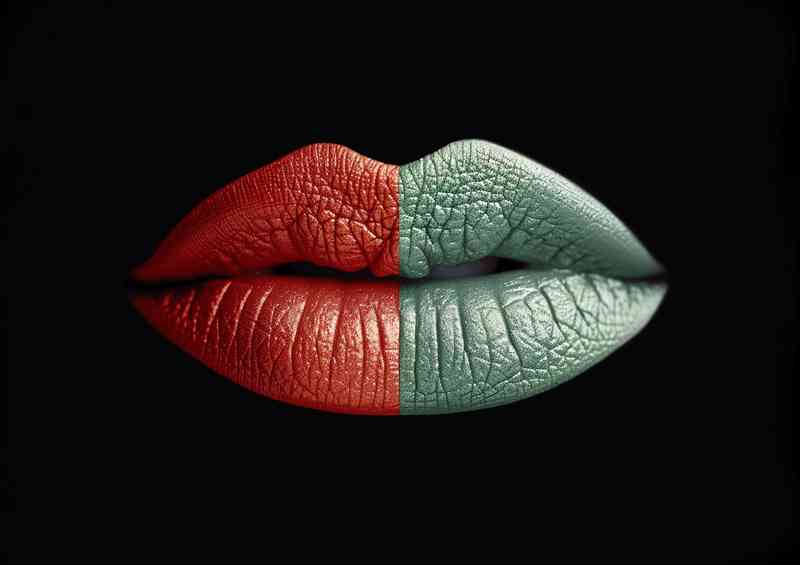 The red lips with a black background | Di-Bond