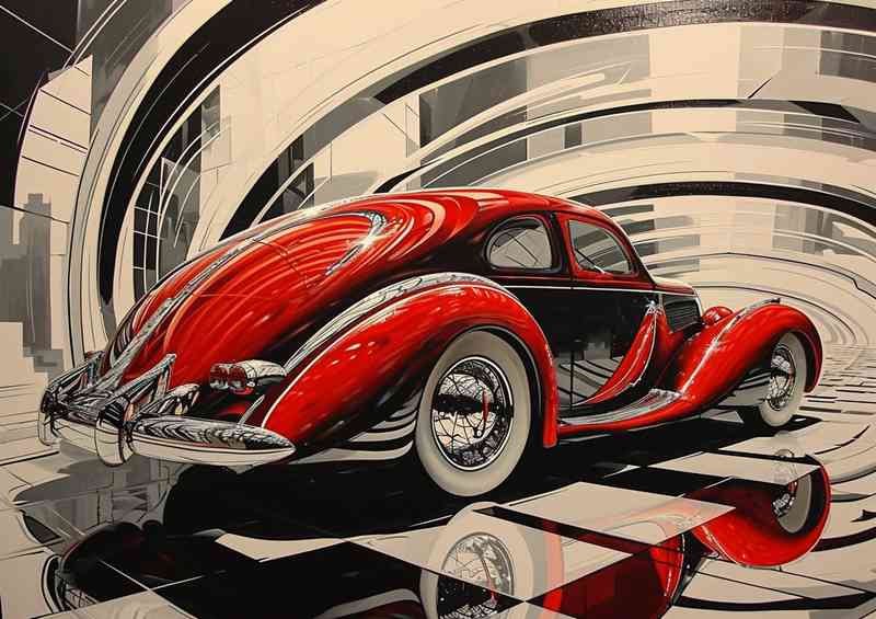 The sleek modern car surrounded by the glass tunnel | Canvas