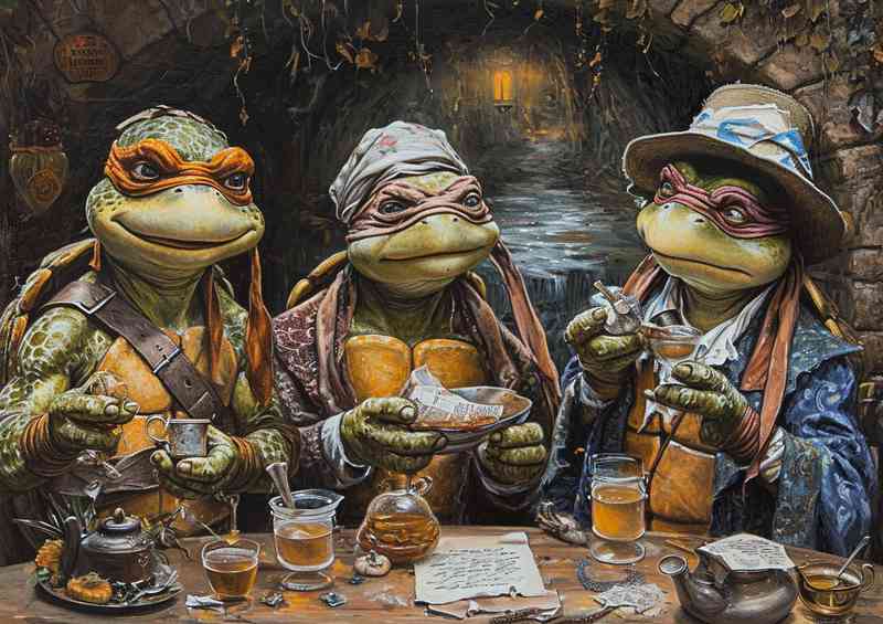 Turtles at the lunch party | Poster