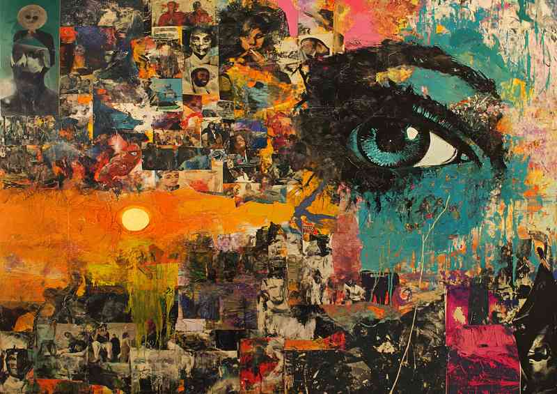 Various things with people collage street art | Poster
