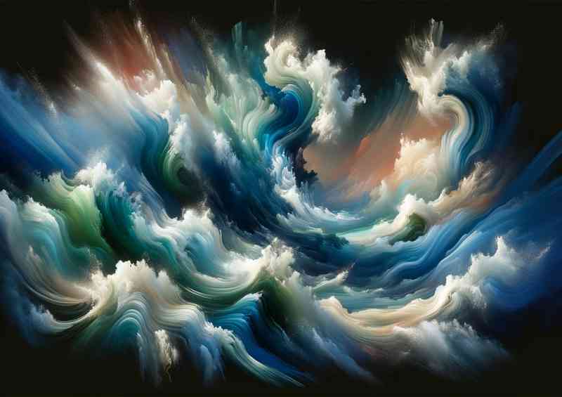 Essence of ocean waves in an abstract style | Canvas