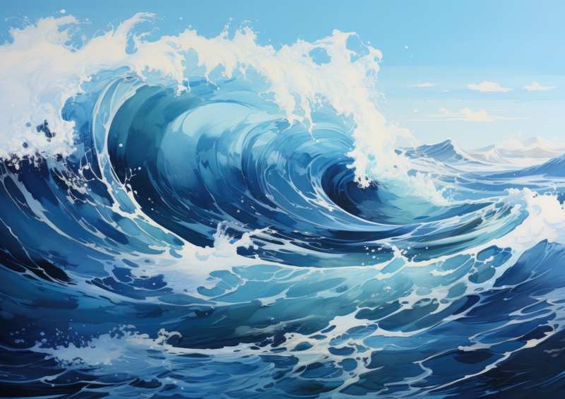Nice blue swells in the ocean | Canvas