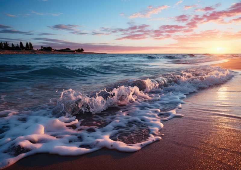 Ocean rolling on the sand beech | Di-Bond