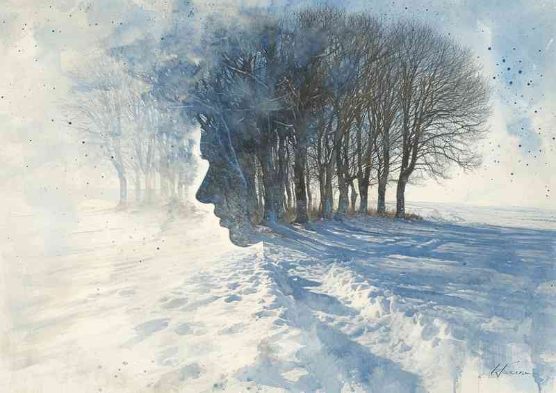 Painting style woman in the woods | Di-Bond