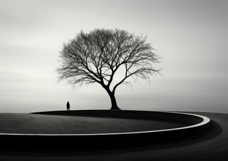 Serenity Tree black and white | Metal Poster