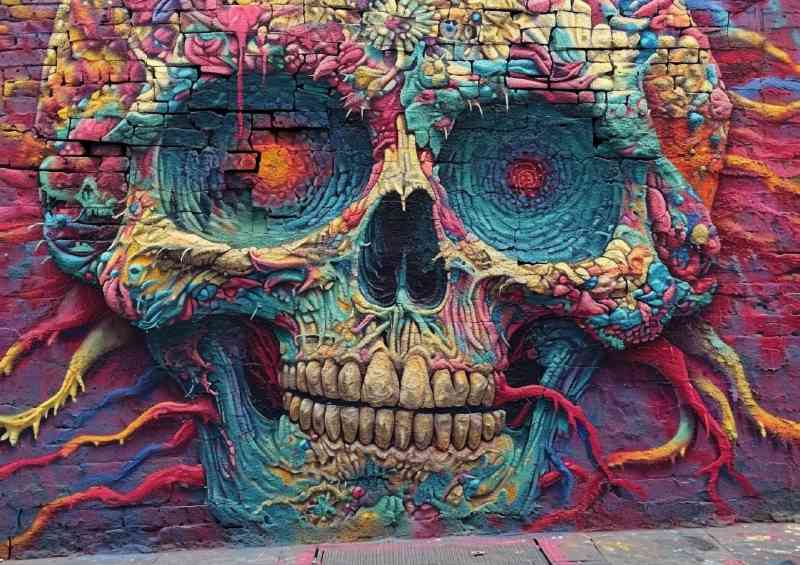 psychedelic life skull art | Canvas