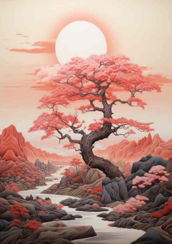 Beneath the Cherry Blossoms Japans Mountainous Beauty | Canvas