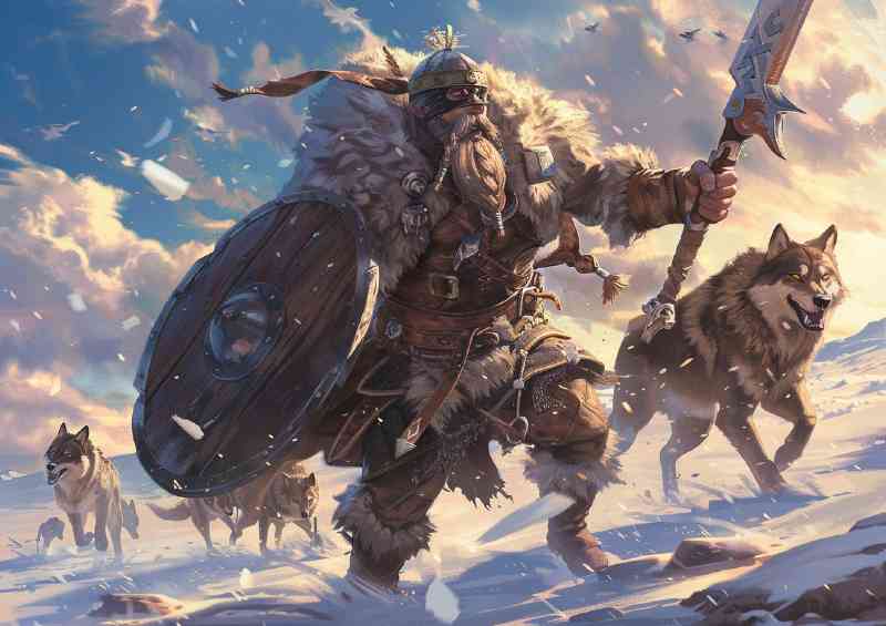 Viking eyepatch and sword in one hand | Canvas
