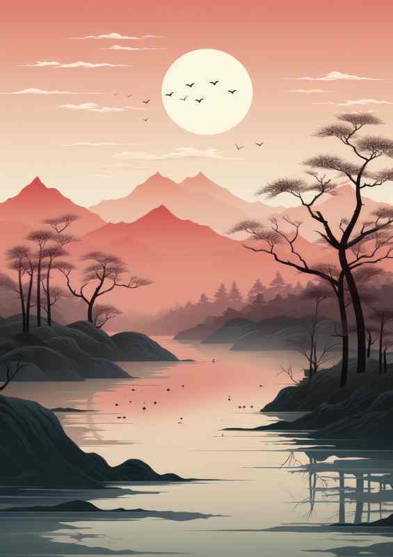 Blooming Horizons Mountains | Metal Poster