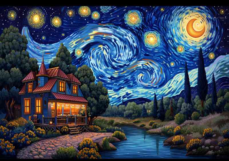 Painted style of starry night | Di-Bond