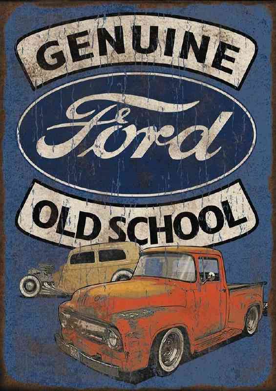 Old school ford | Metal Poster